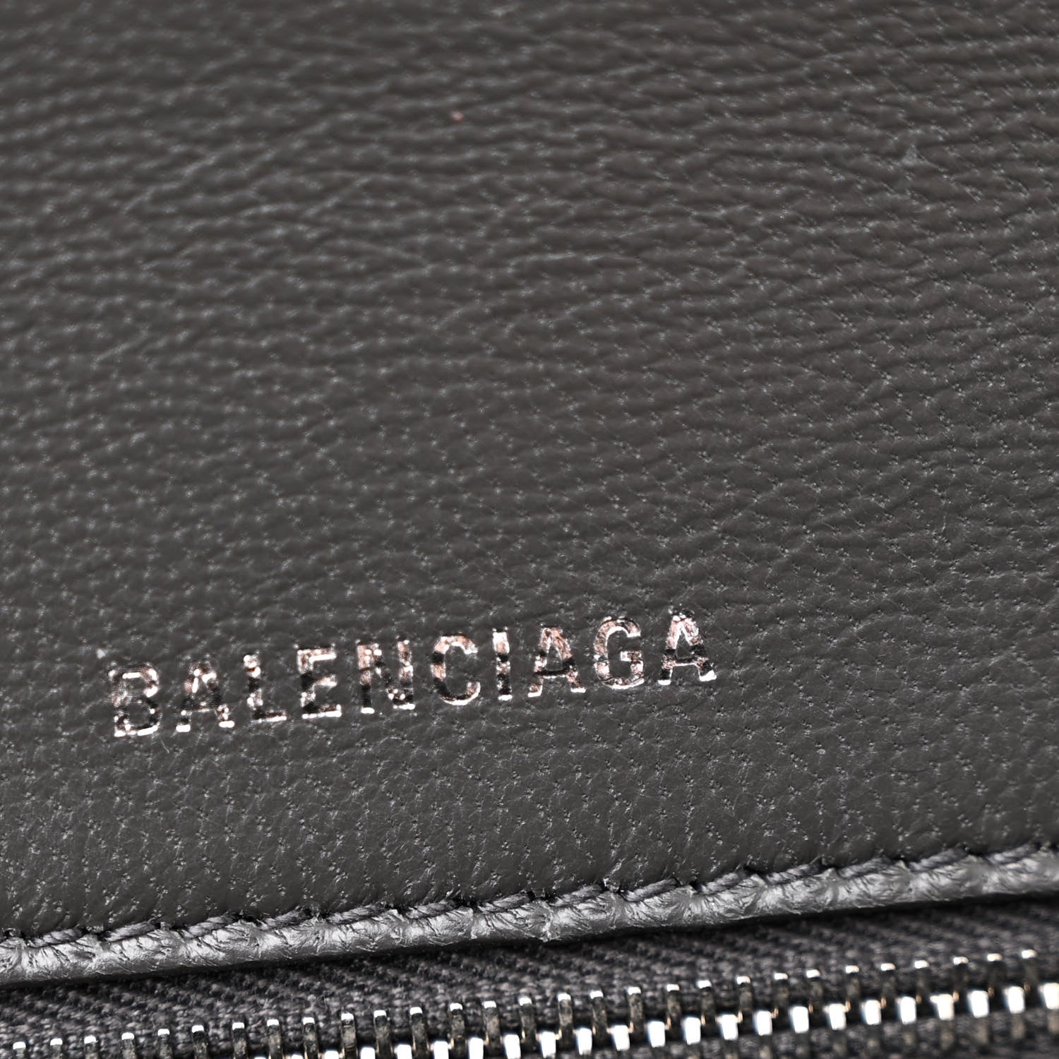Balenciaga Shiny Calfskin Crocodile Embossed Medium Hourglass Top Handle Bag Dark Grey 6 of 10