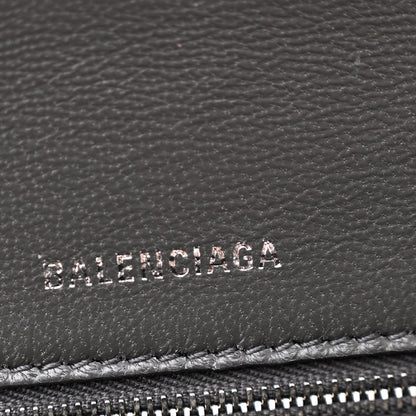 Balenciaga Shiny Calfskin Crocodile Embossed Medium Hourglass Top Handle Bag Dark Grey 6 of 10
