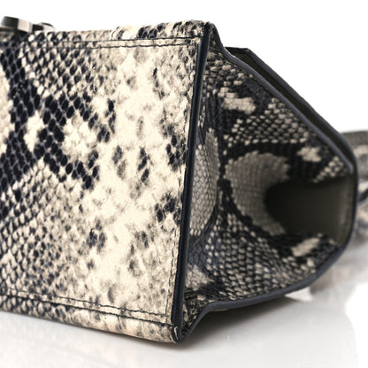 Balenciaga Calfskin Snake Effect Small Hourglass Top Handle Bag Black White 9 of 9