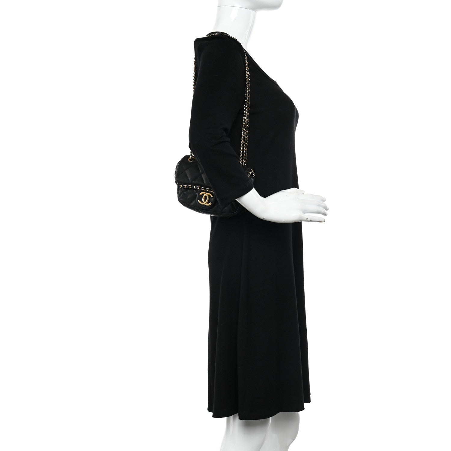 Chanel Calfskin Mini Chain Me Flap Black 2 of 12