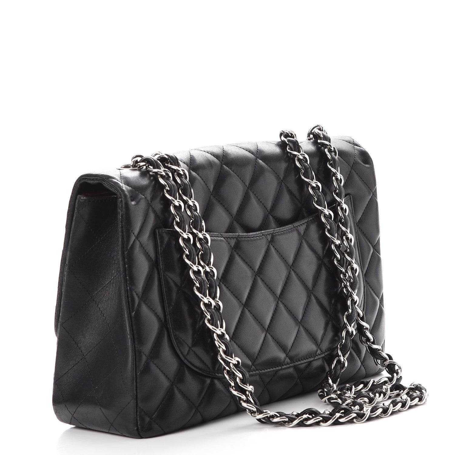 Chanel Lambskin Quilted Jumbo Single Flap Black 4 of 8
