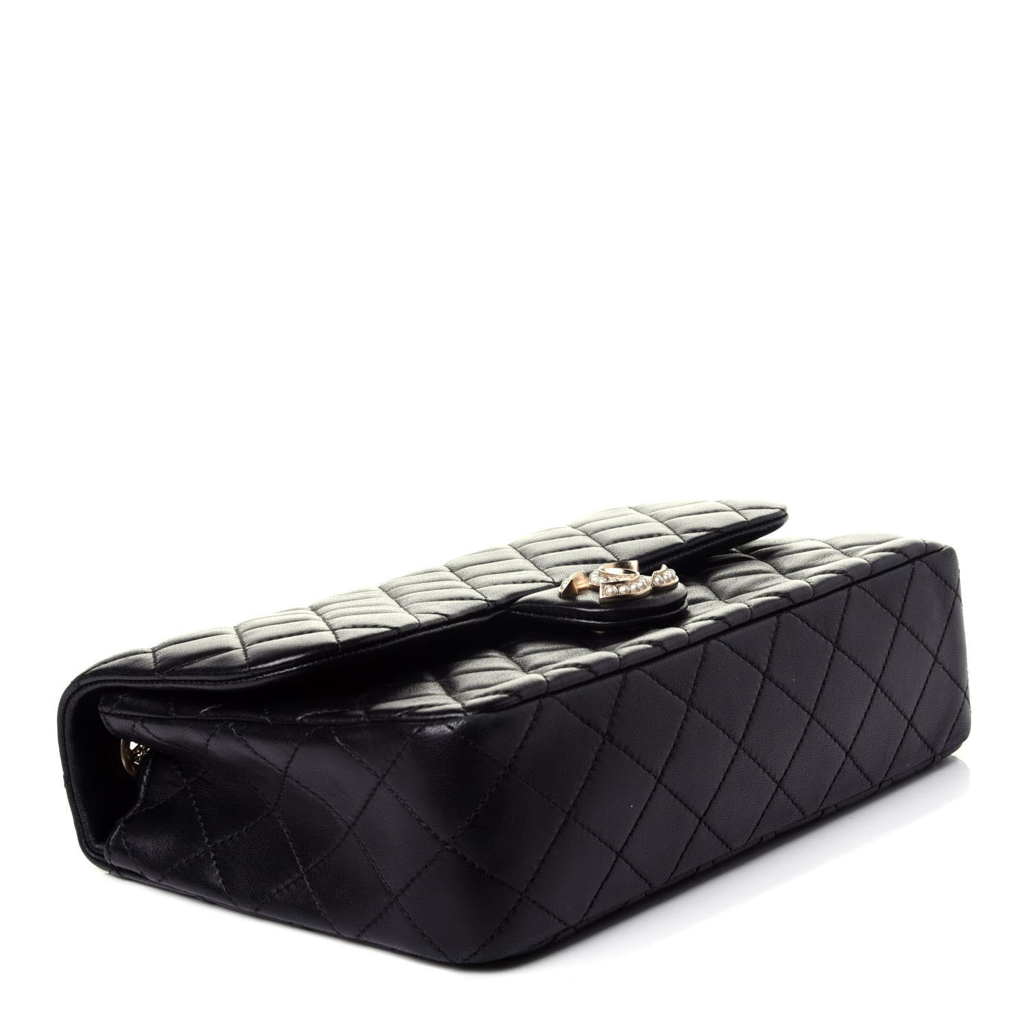 Chanel Lambskin Quilted Medium Westminster Pearl Flap Black 4 of 13