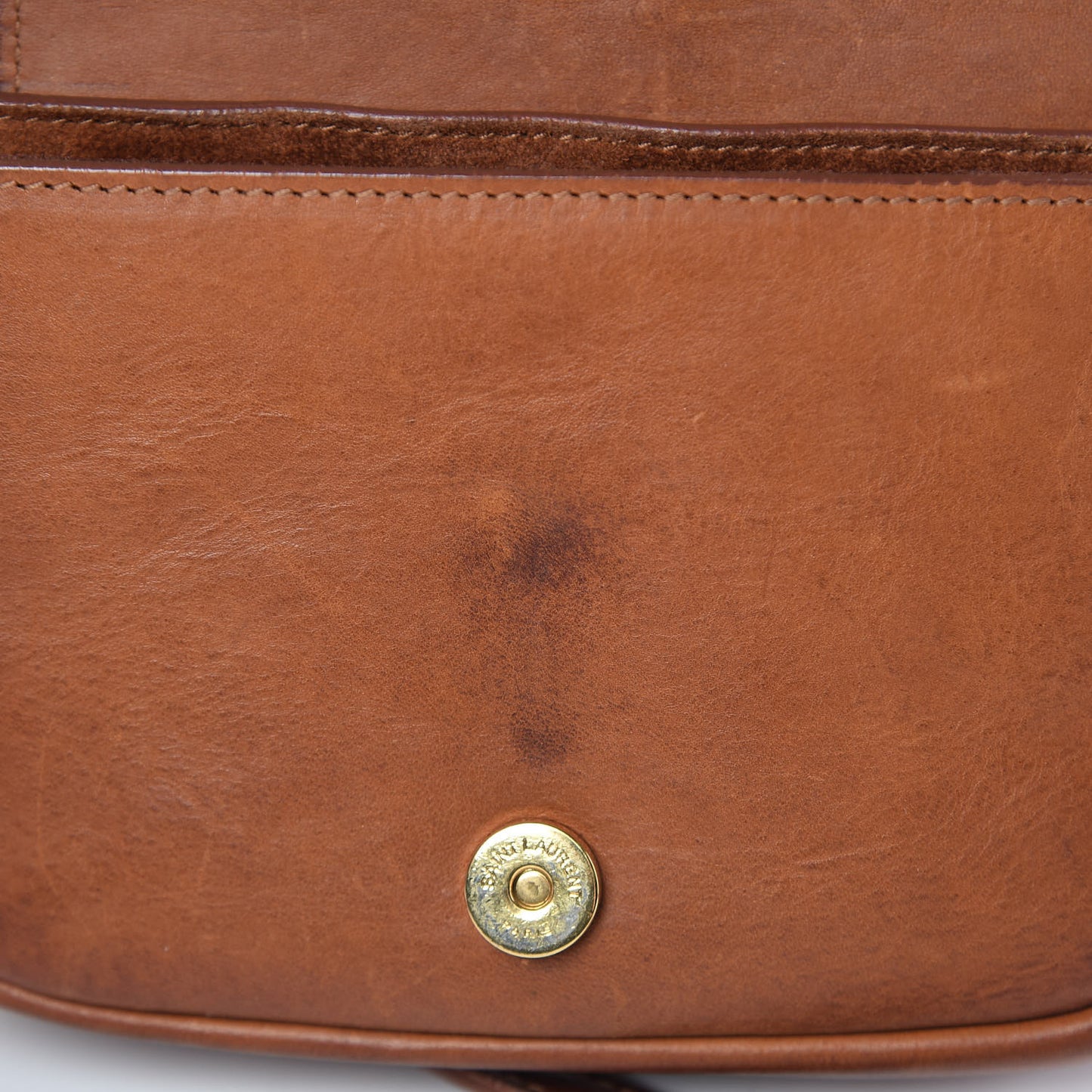 Calfskin Whipstitch Toy Charlotte Messenger Bag Cognac