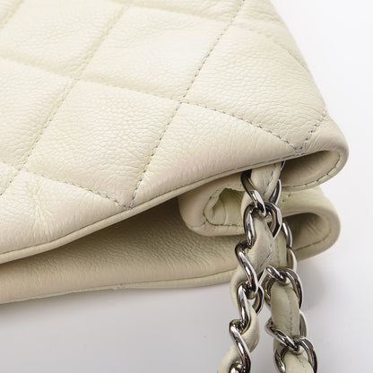 Chanel Caviar Quilted Expandable Zip Shoulder Bag Ivory 11 of 12