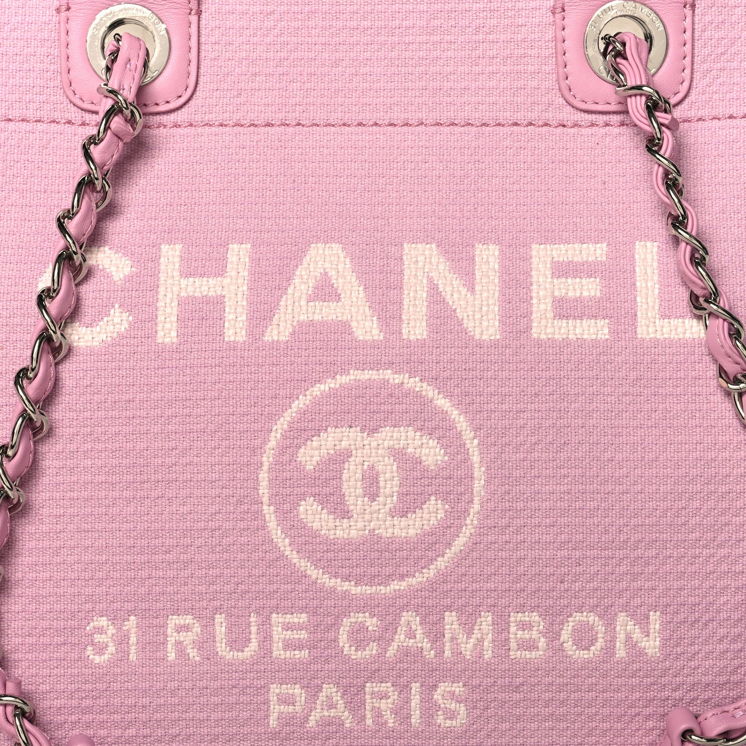 Chanel Mixed Fibers Medium Deauville Tote Dark Pink 8 of 13