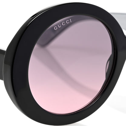 Gucci Acetate Round GG Sunglasses GG0319S Black 7 of 7