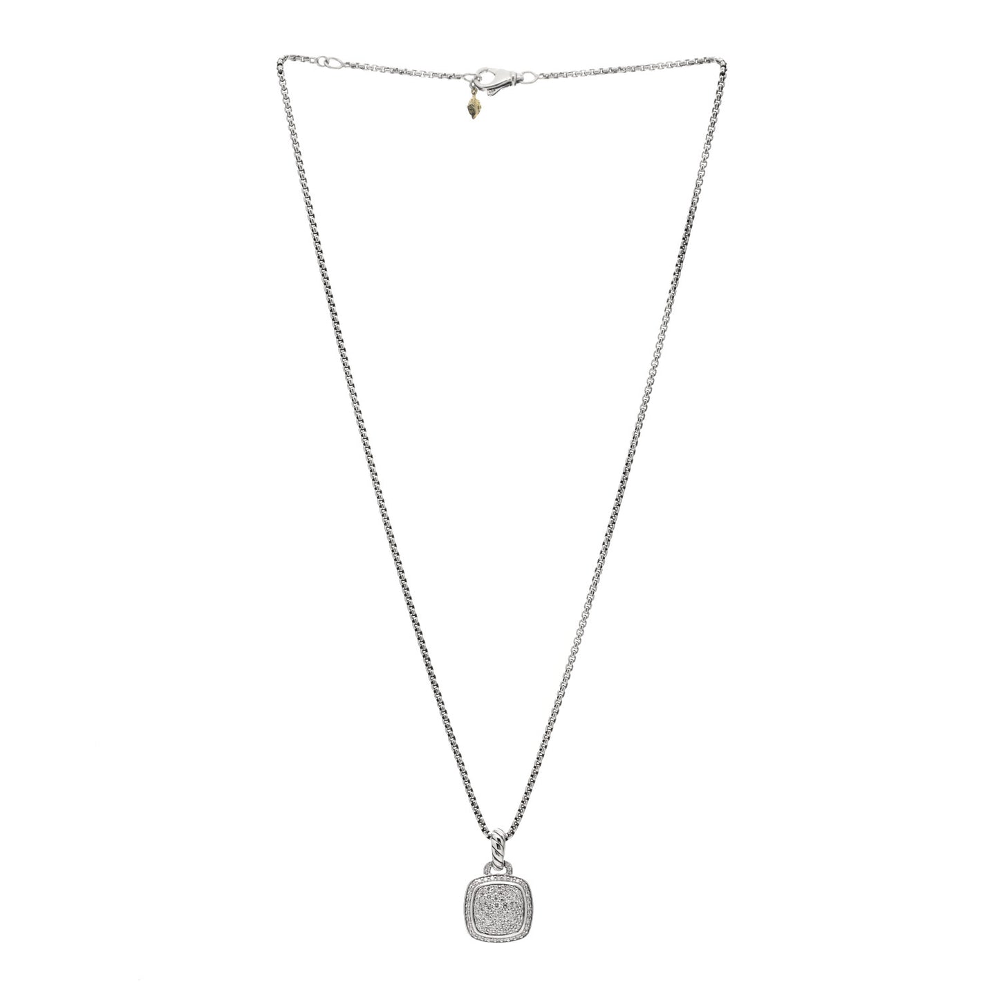 Sterling Silver 14K Yellow Gold Diamond 11mm Albion Pendant Necklace