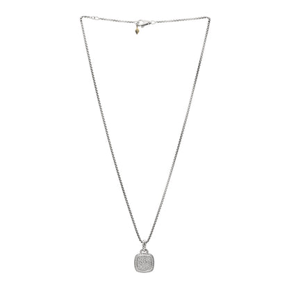 David Yurman Sterling Silver 14K Yellow Gold Diamond 11mm Albion Pendant Necklace 2 of 4