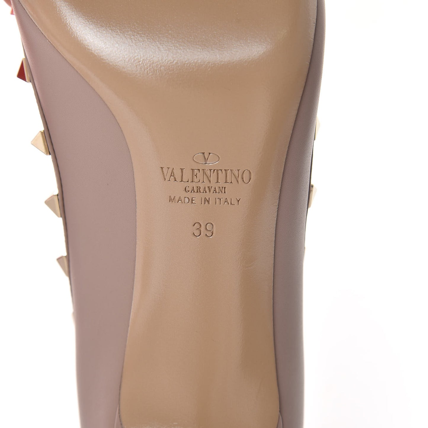 Calfskin Rockstud 85mm Pumps 39 Poudre