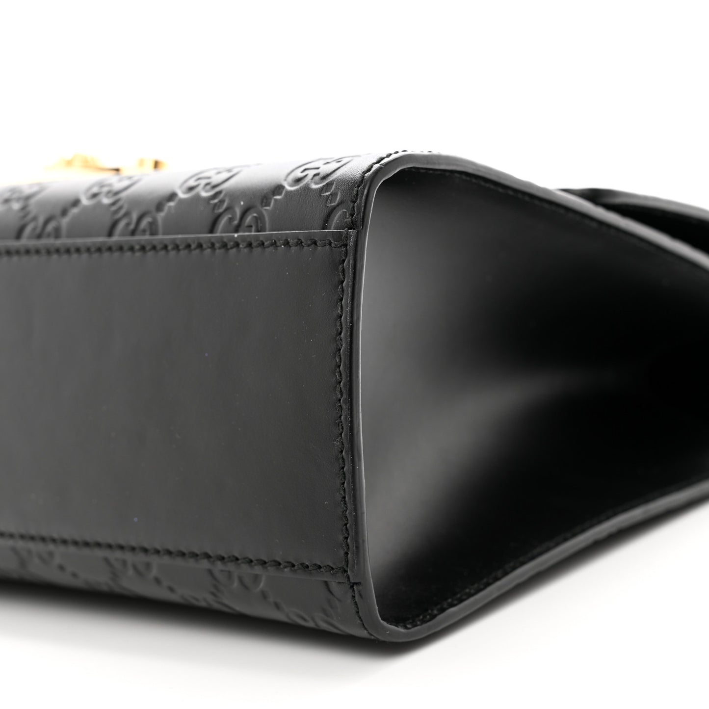 Guccissima Medium Padlock Shoulder Bag Black