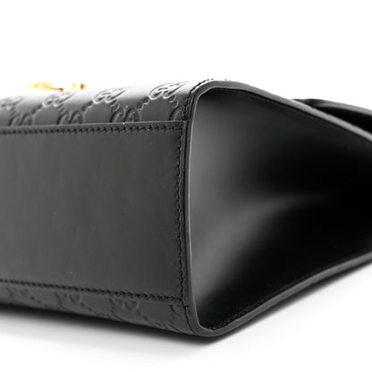 Gucci Guccissima Medium Padlock Shoulder Bag Black 10 of 12