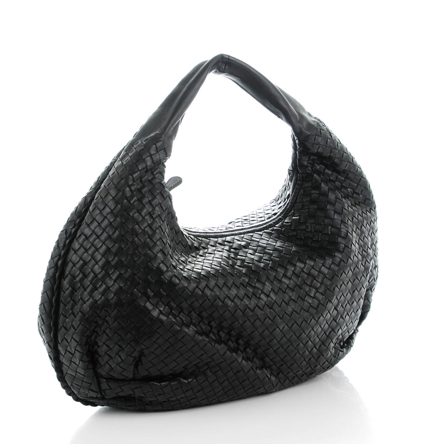 Nappa Intrecciato Large Belly Veneta Hobo Nero Black