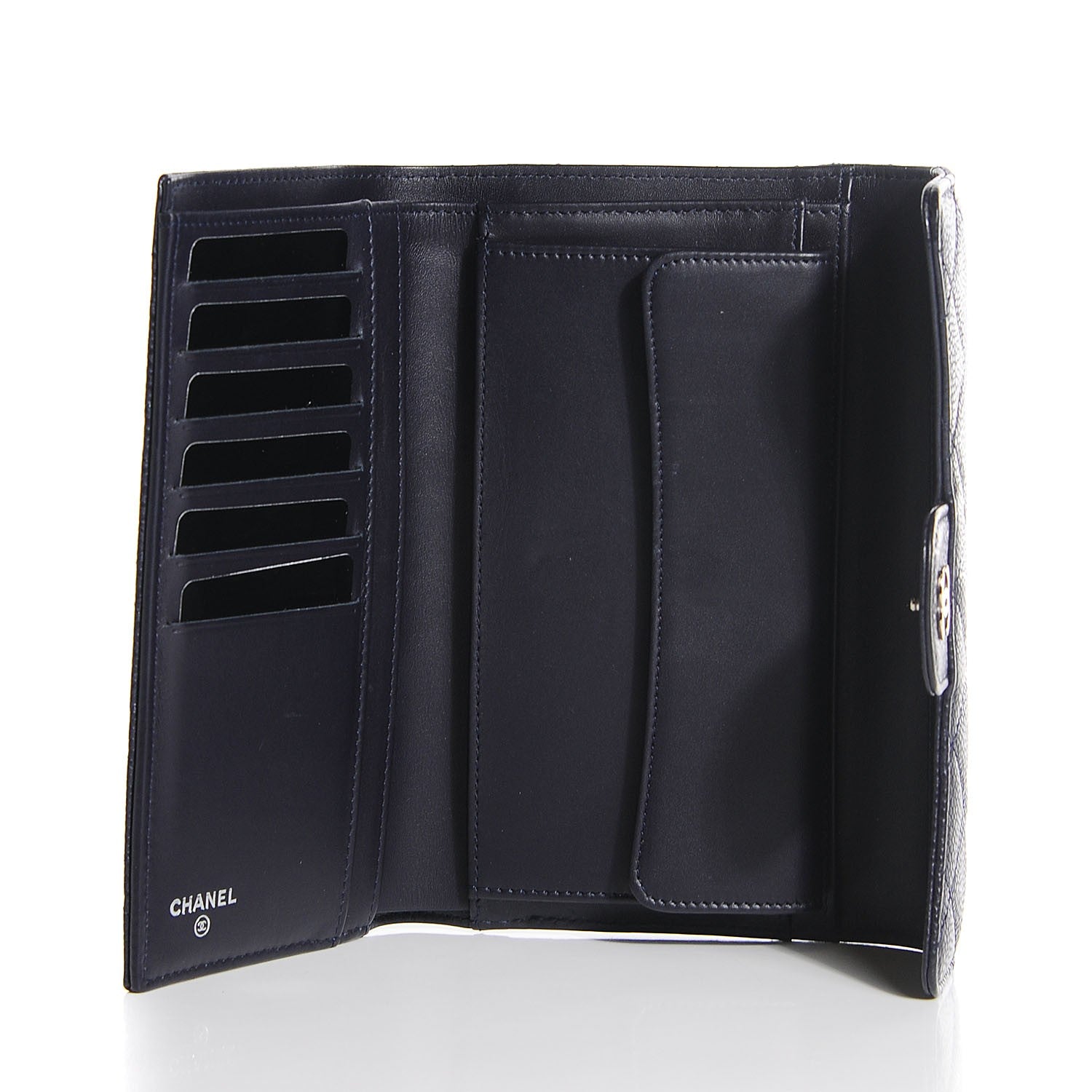 Chanel Caviar Quilted Large Flap Wallet Navy 5 of 7