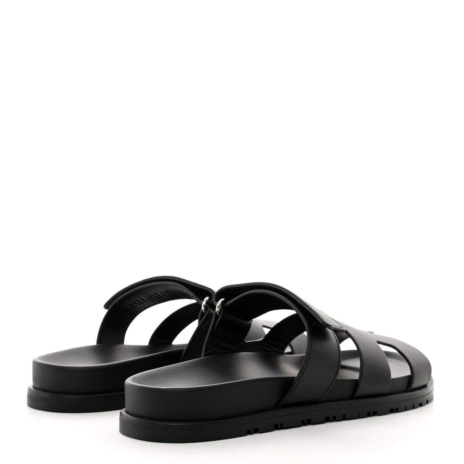 Hermes Calfskin Womens Chypre Sandals 39.5 Black 4 of 9