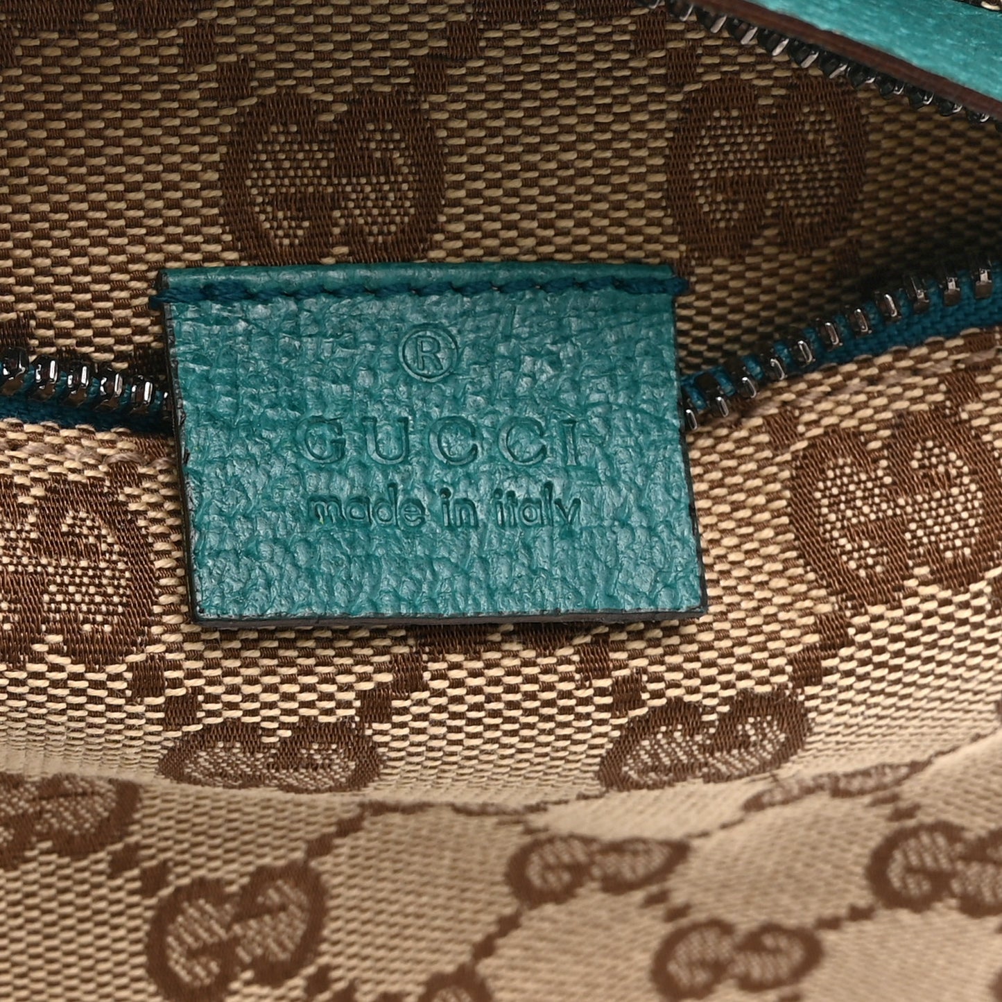 GG Monogram Web Double Pocket Belt Bag Turquoise
