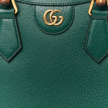 Gucci Textured Dollar Calfskin Small Diana Tote Bag Green 8 of 11