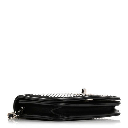 Chanel Lambskin Crystal Quilted Mini Chain Belt Bag Black 4 of 12