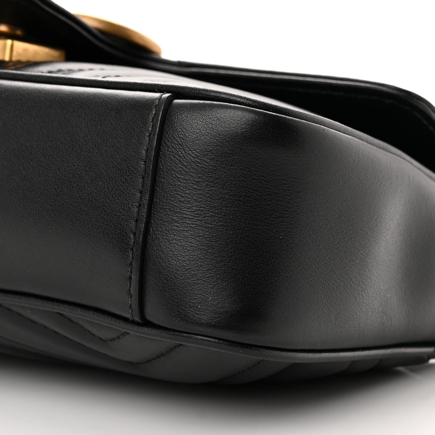 Calfskin Matelasse Mini GG Marmont Shoulder Bag Black