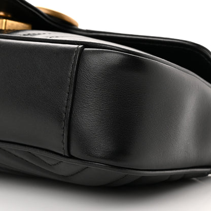 Gucci Calfskin Matelasse Mini GG Marmont Shoulder Bag Black 10 of 13