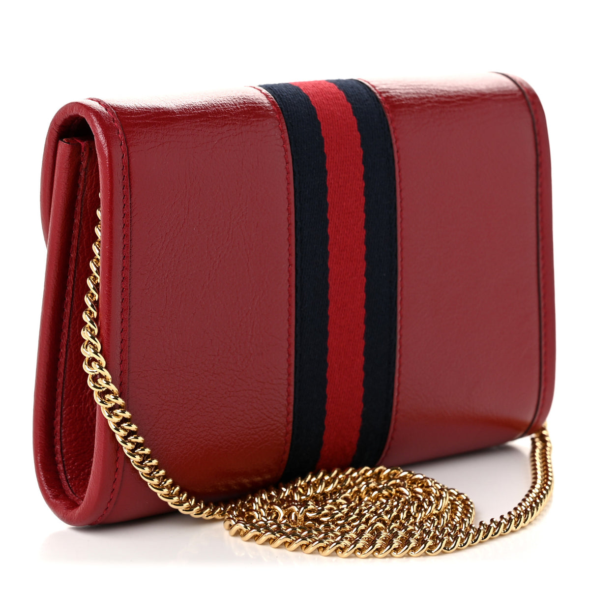 Gucci Textured Calfskin Web Mini Rajah Slim Flap Shoulder Bag Romantic Cherry 3 of 11