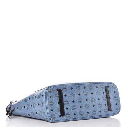 MCM Visetos Reversible Shopper Tote Blue 4 of 16