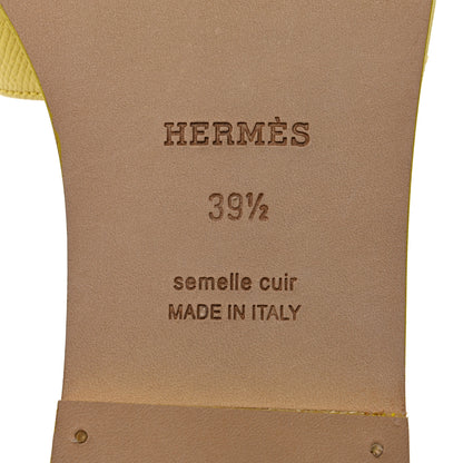 Hermes Epsom Oran Sandals 39.5 Jaune Curcuma 7 of 9