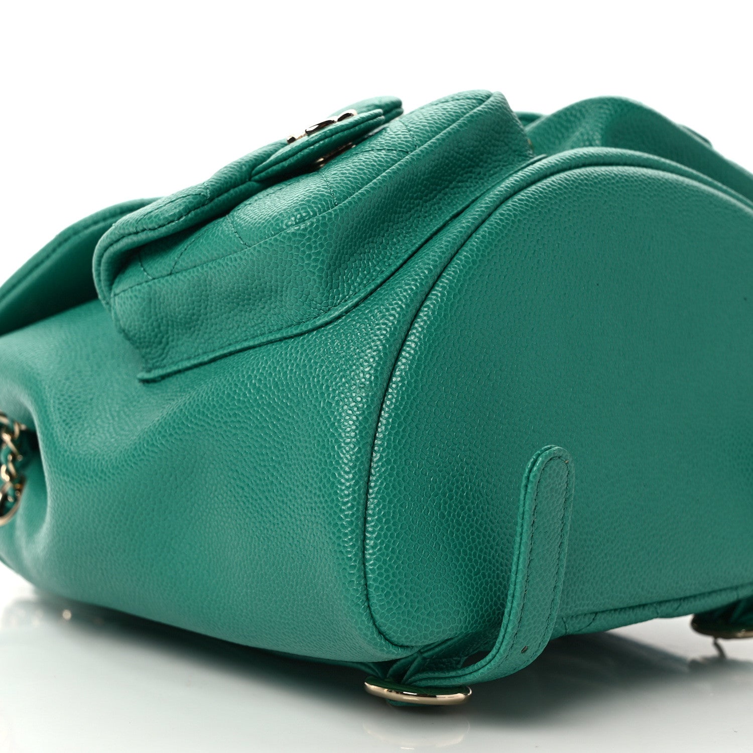 Chanel Caviar Quilted Medium Duma Pockets Drawstring Backpack Green 8 of 9