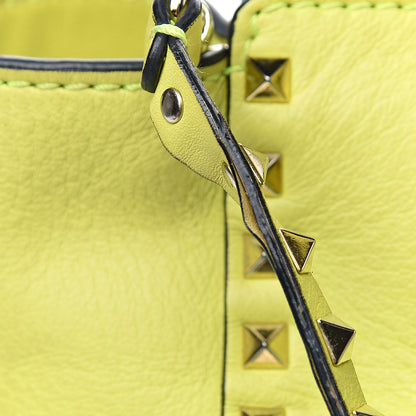 Valentino Garavani Vitello Rockstud Double Handle Tote Yellow Fluo 20 of 20