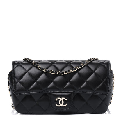 Chanel Lambskin Quilted Glasses Case With Chain Black 1 of 4