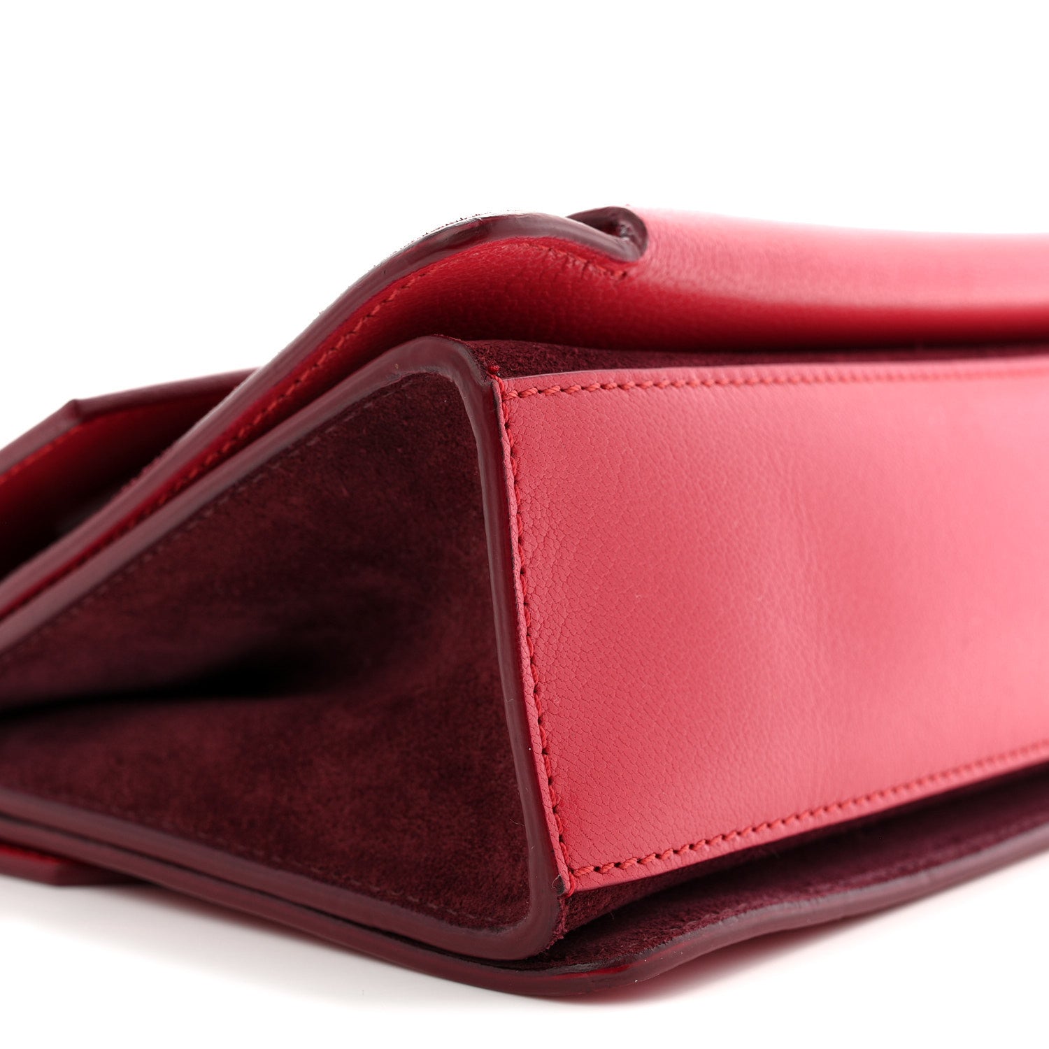 Givenchy Goatskin Suede Small GV3 Shoulder Bag Pink Aubergine