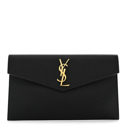 Saint Laurent Grain De Poudre Uptown Pouch Black Black 1 of 9
