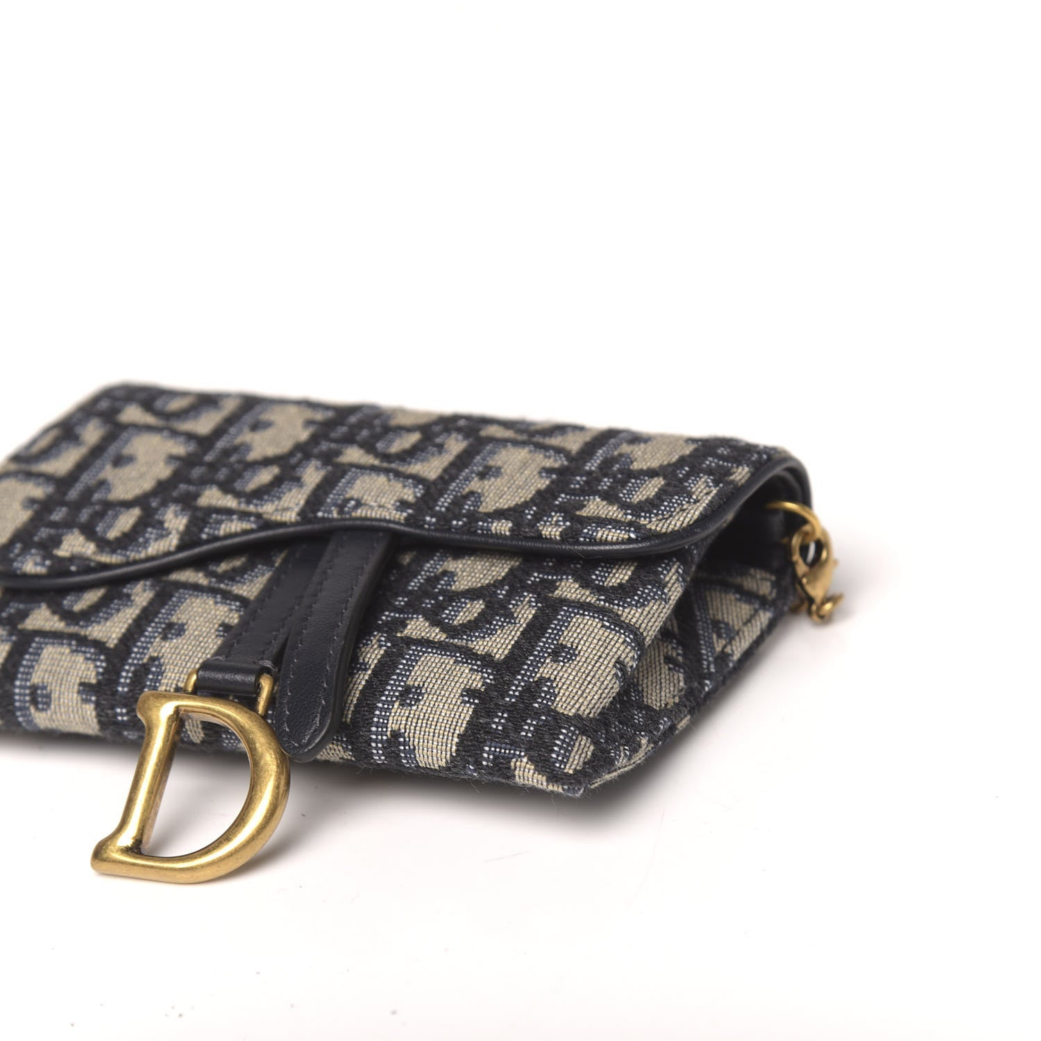 Christian Dior Oblique Nano Saddle Chain Pouch Blue 9 of 11