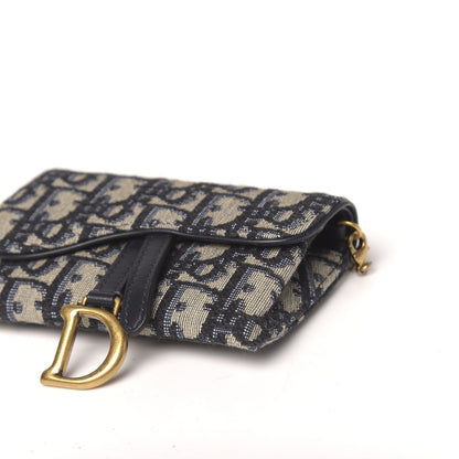 Christian Dior Oblique Nano Saddle Chain Pouch Blue 9 of 11