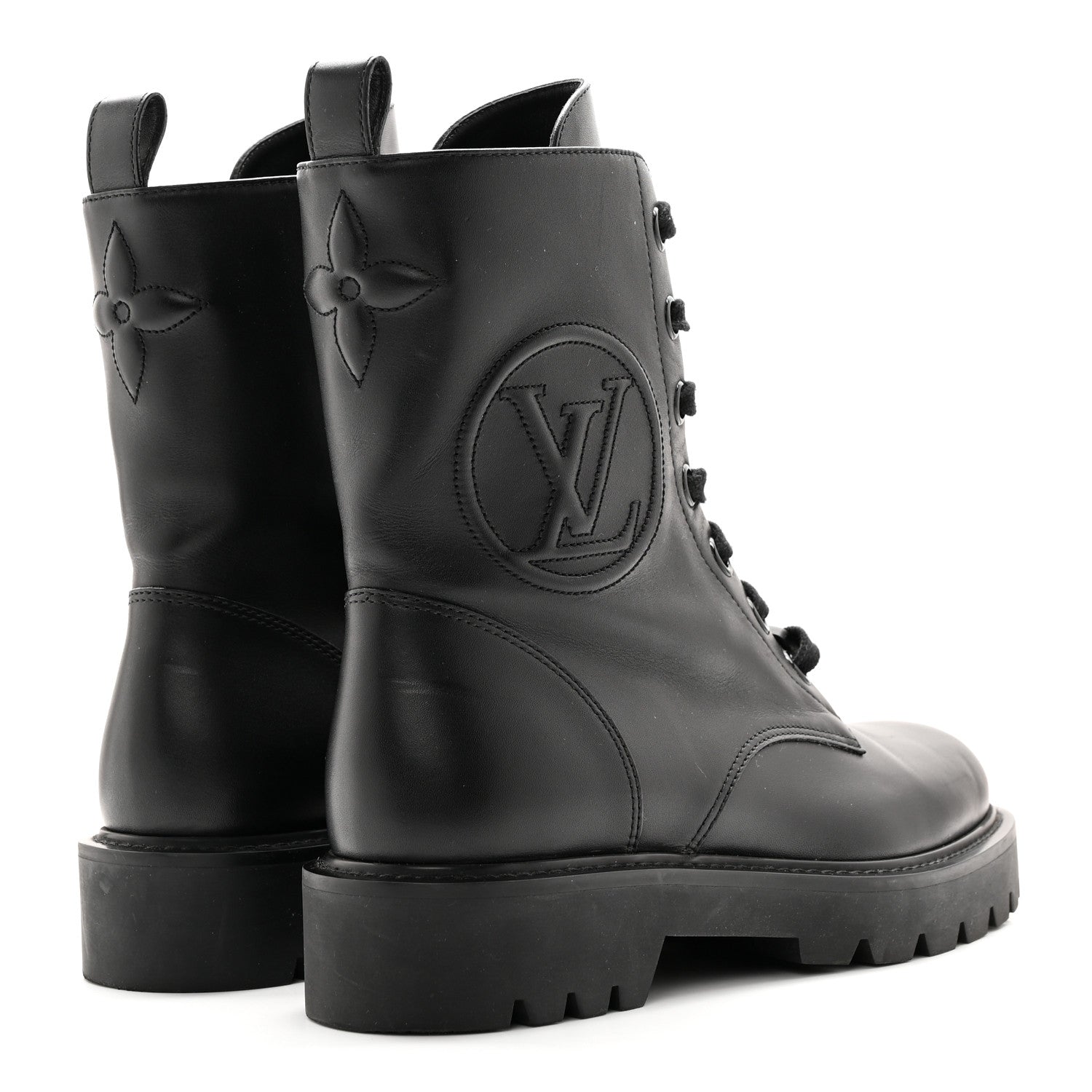 Louis Vuitton Calfskin Territory Ranger Boots 37 Black 4 of 11
