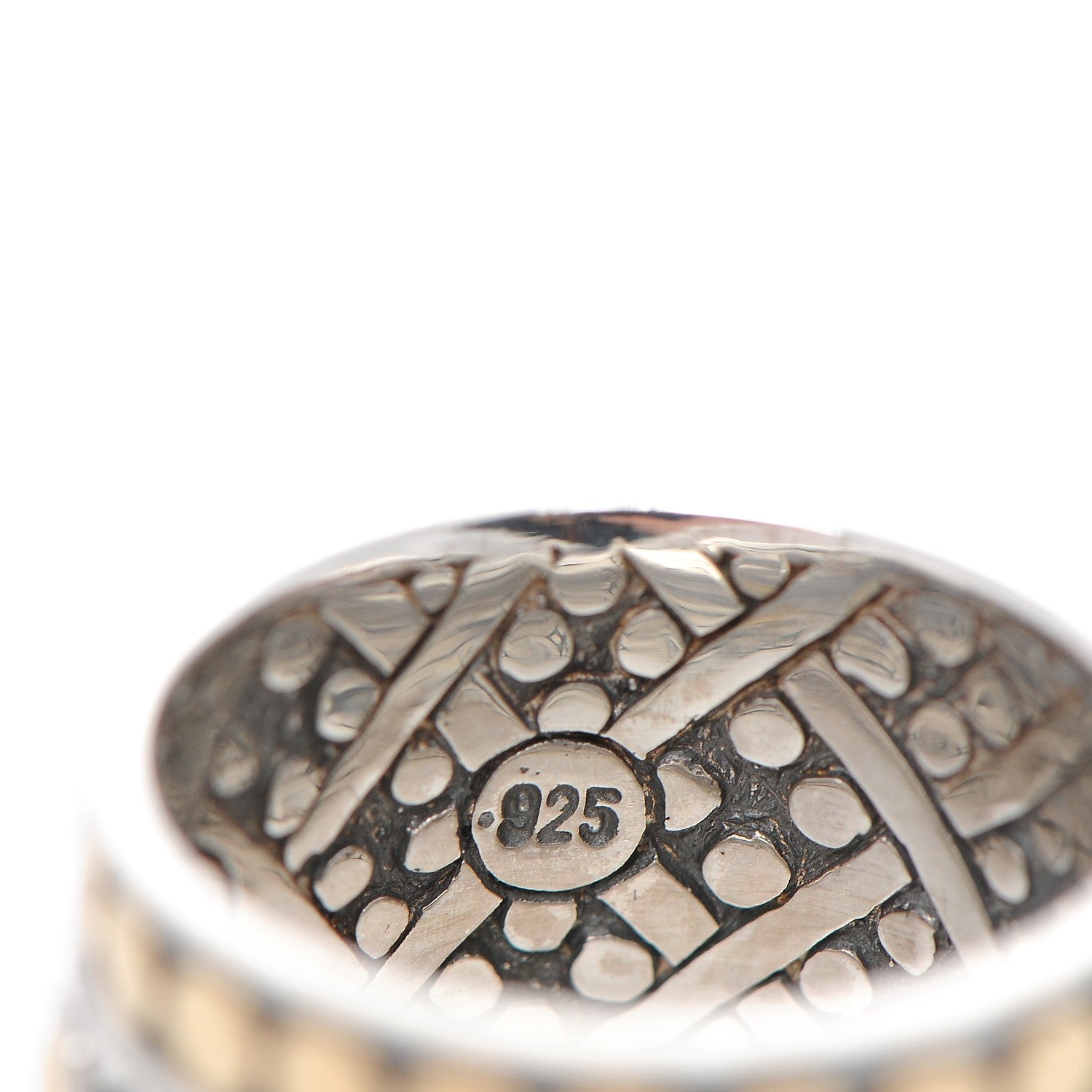 John Hardy Sterling Silver 18K Yellow Gold Jaisalmer Dot Ring 58 8.5 5 of 6