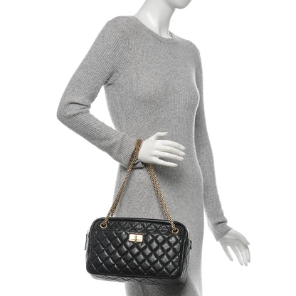 Chanel Aged Calfskin Quilted Medium Reissue Camera Case Black 2 of 8