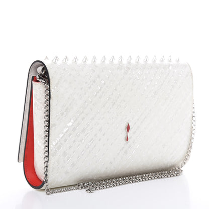 Christian Louboutin Patent Spikes Paloma Clutch White 3 of 16
