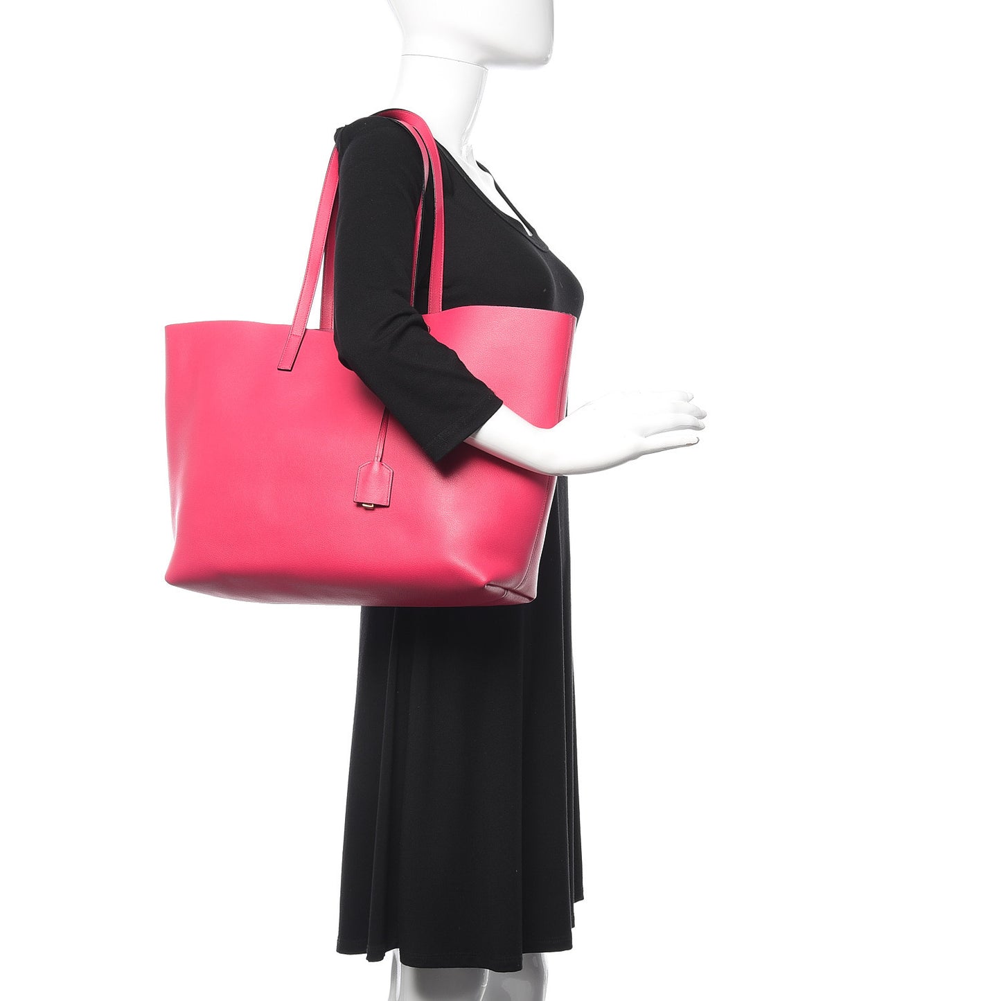 Calfskin Large Shopping Tote Fuchsia