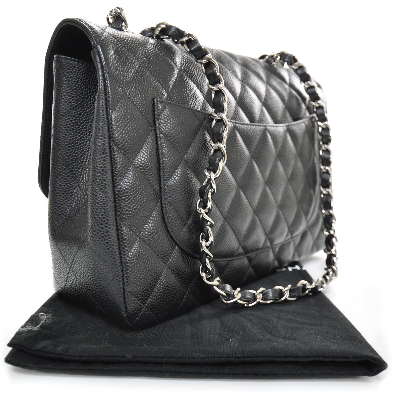 Chanel Caviar Quilted Jumbo Flap Black SHW 1 of 11