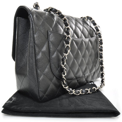Chanel Caviar Quilted Jumbo Flap Black SHW 1 of 11