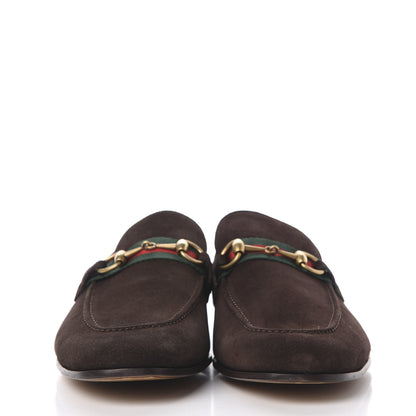 Gucci Suede Web Mens Horsebit Loafers 10.5 Cocoa 3 of 11