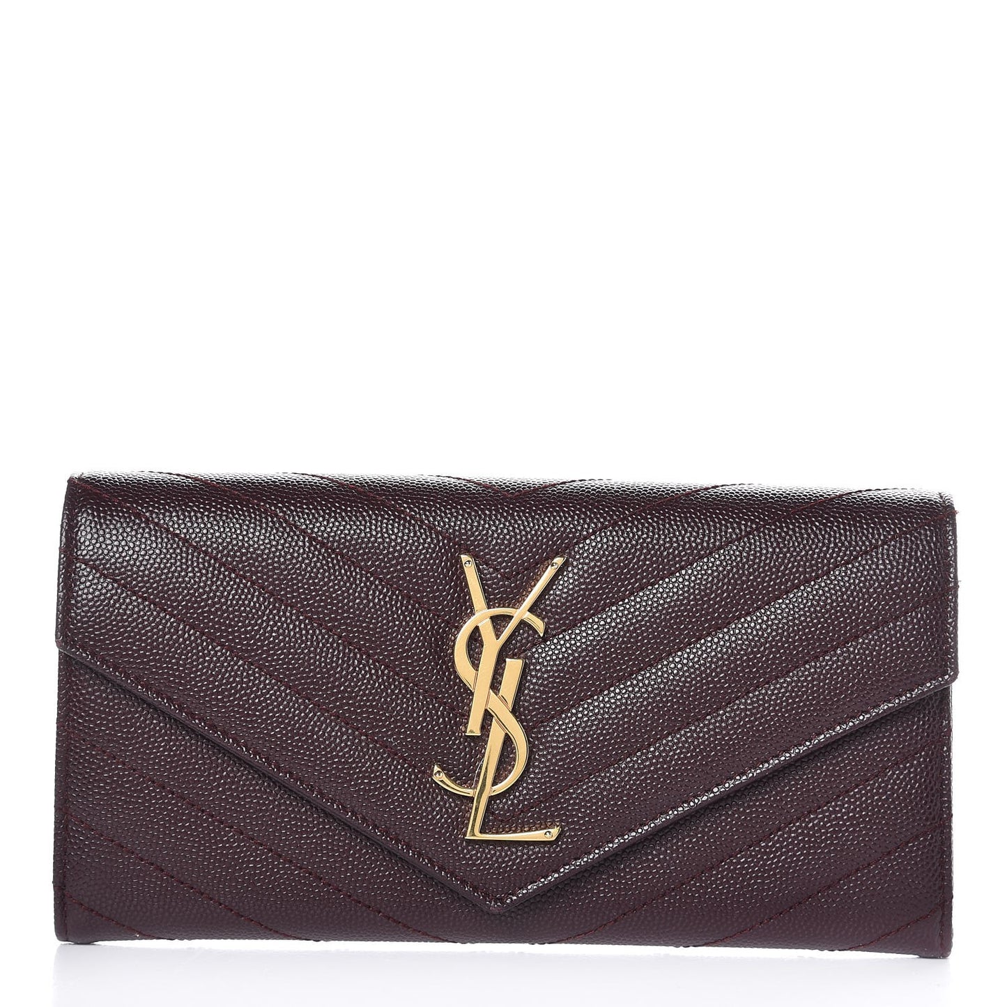Grain De Poudre Matelasse Chevron Monogram Flap Wallet Amaranto