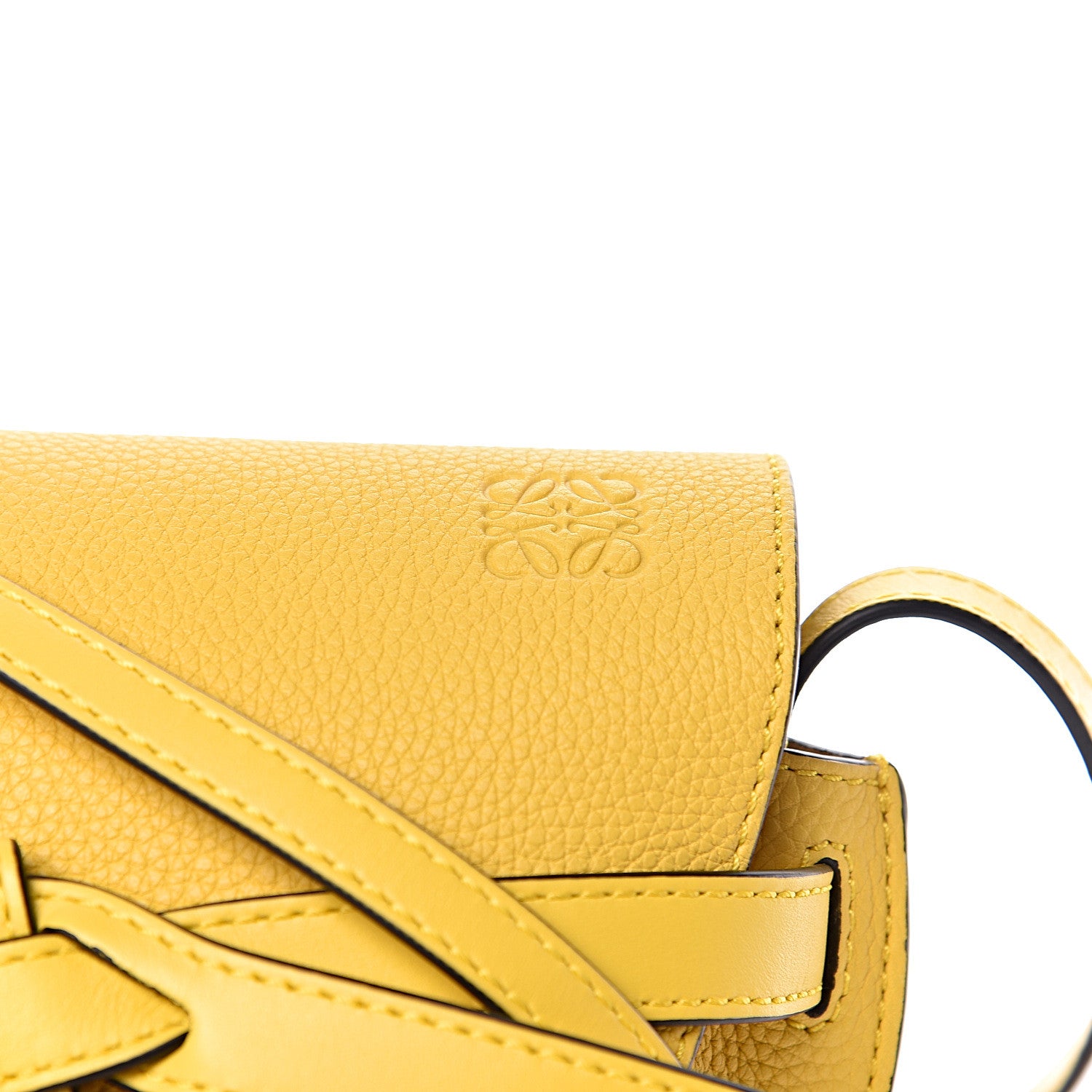 Loewe Grained Calfskin Mini Gate Crossbody Bag Yellow 9 of 9