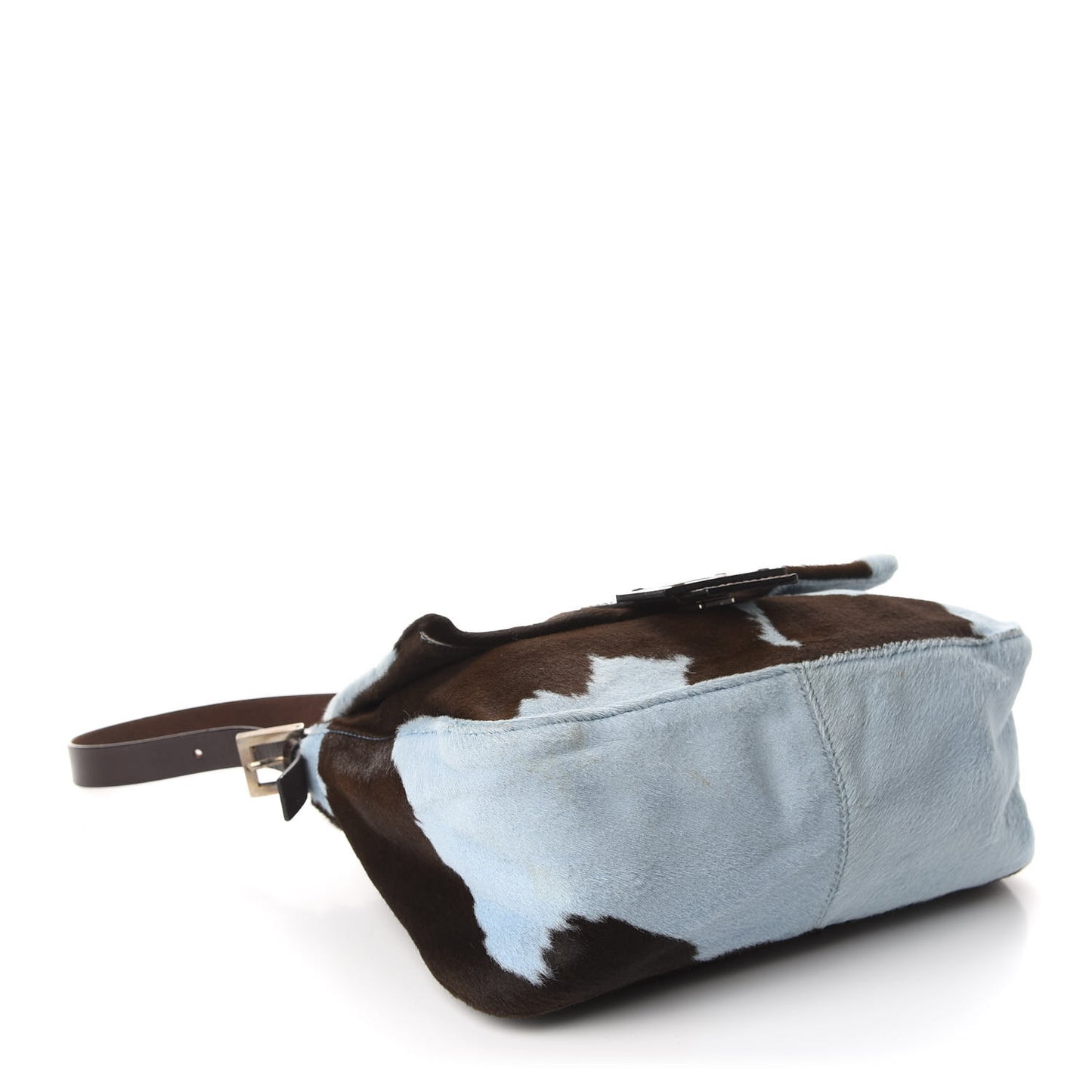 Calf Hair Mama Baguette Light Blue Brown