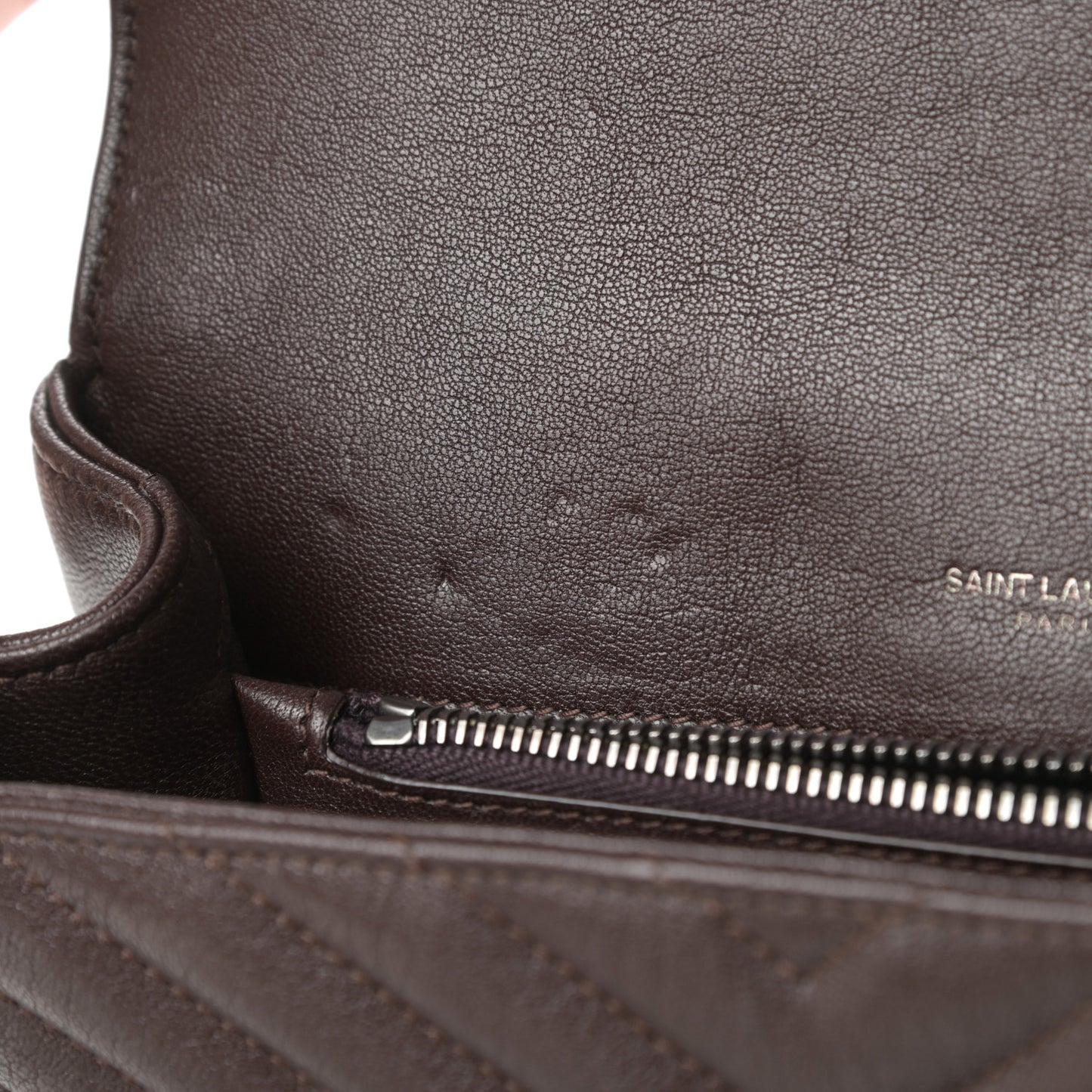 Lambskin Matelasse Chevron Monogram Medium College Bag Faggio