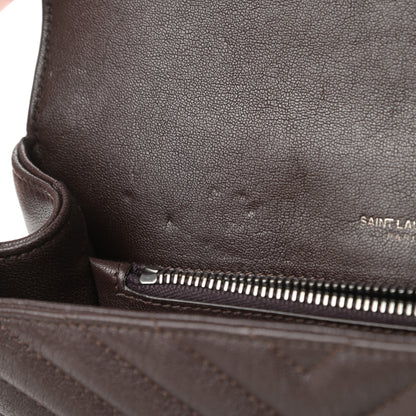 Saint Laurent Lambskin Matelasse Chevron Monogram Medium College Bag Faggio 11 of 12