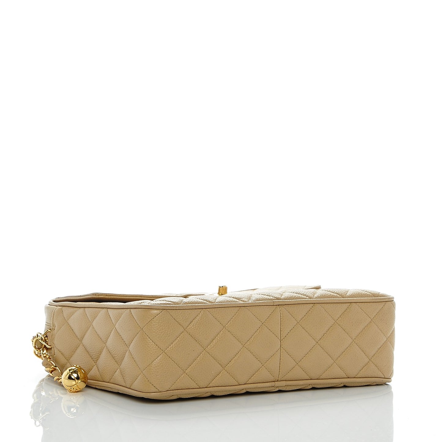 Caviar Quilted Camera Case Beige
