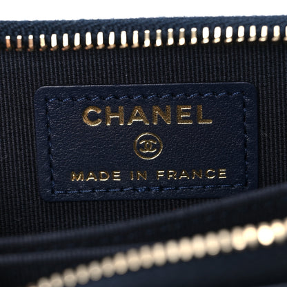 Chanel Caviar Enamel Coco Casino Quilted Zip Coin Purse Navy Blue 6 of 8