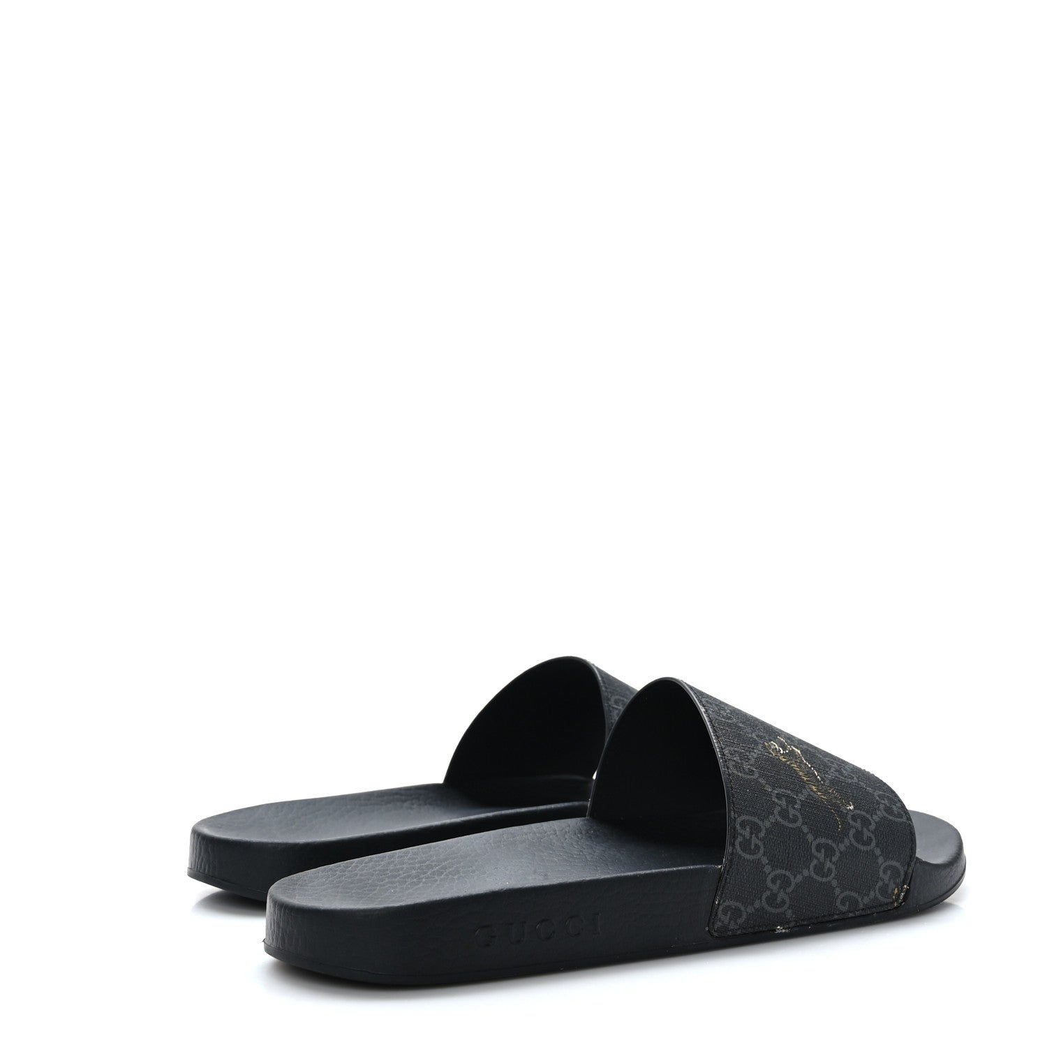 Gucci GG Supreme Monogram Tigers Mens Slide Sandals 10 Black Multicolor 4 of 7