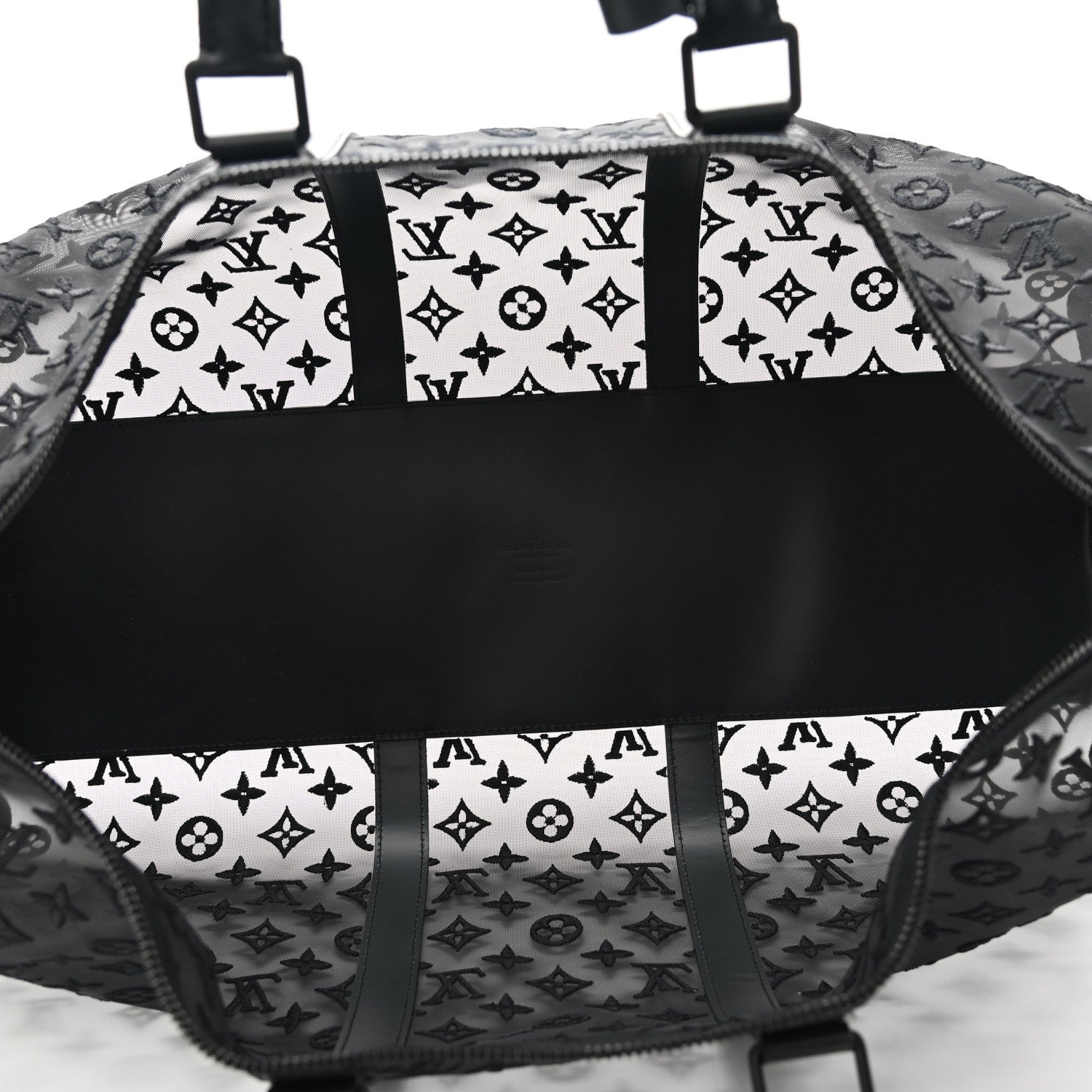 Louis Vuitton Monogram See Through Keepall Bandouliere 50 Black 5 of 9